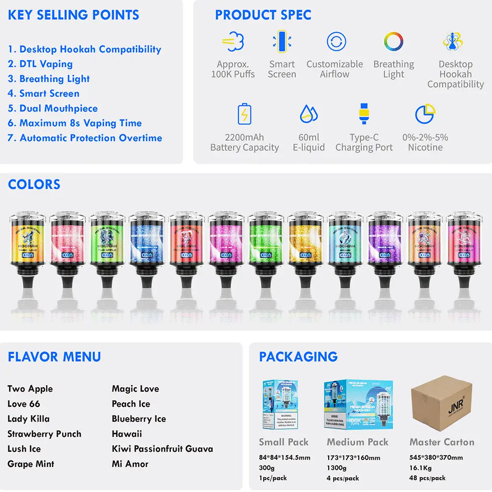 Jnr mega shisha hookah 100k puffs