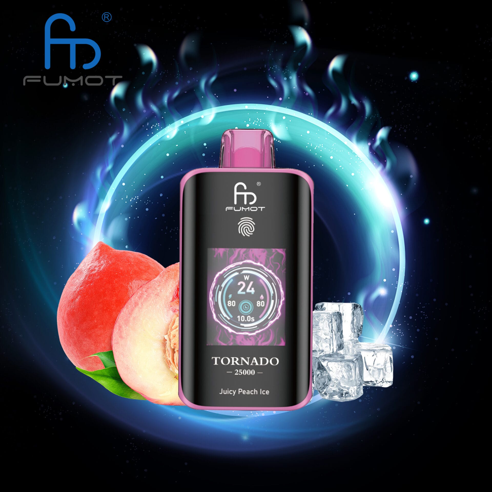Juicy-Peach-Ice.jpg RandM Fumot Tornado 25000 25K Puffs Dual Mesh Einweg-E-Zigaretten Original – Bild 15