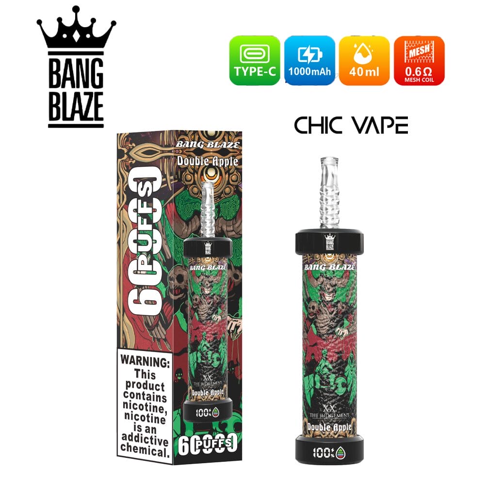 chicvape-double-apple.jpg Bang Blaze 60000 60K Puffs DTL 60ml Einweg-E-Zigarette Original – Bild 8