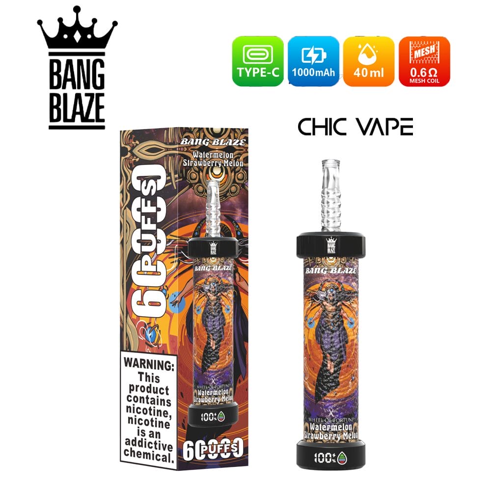 chicvape-watermelon-strawberry-melon.jpg Bang Blaze 60000 60K Puffs DTL 60ml Einweg-E-Zigarette Original – Bild 3