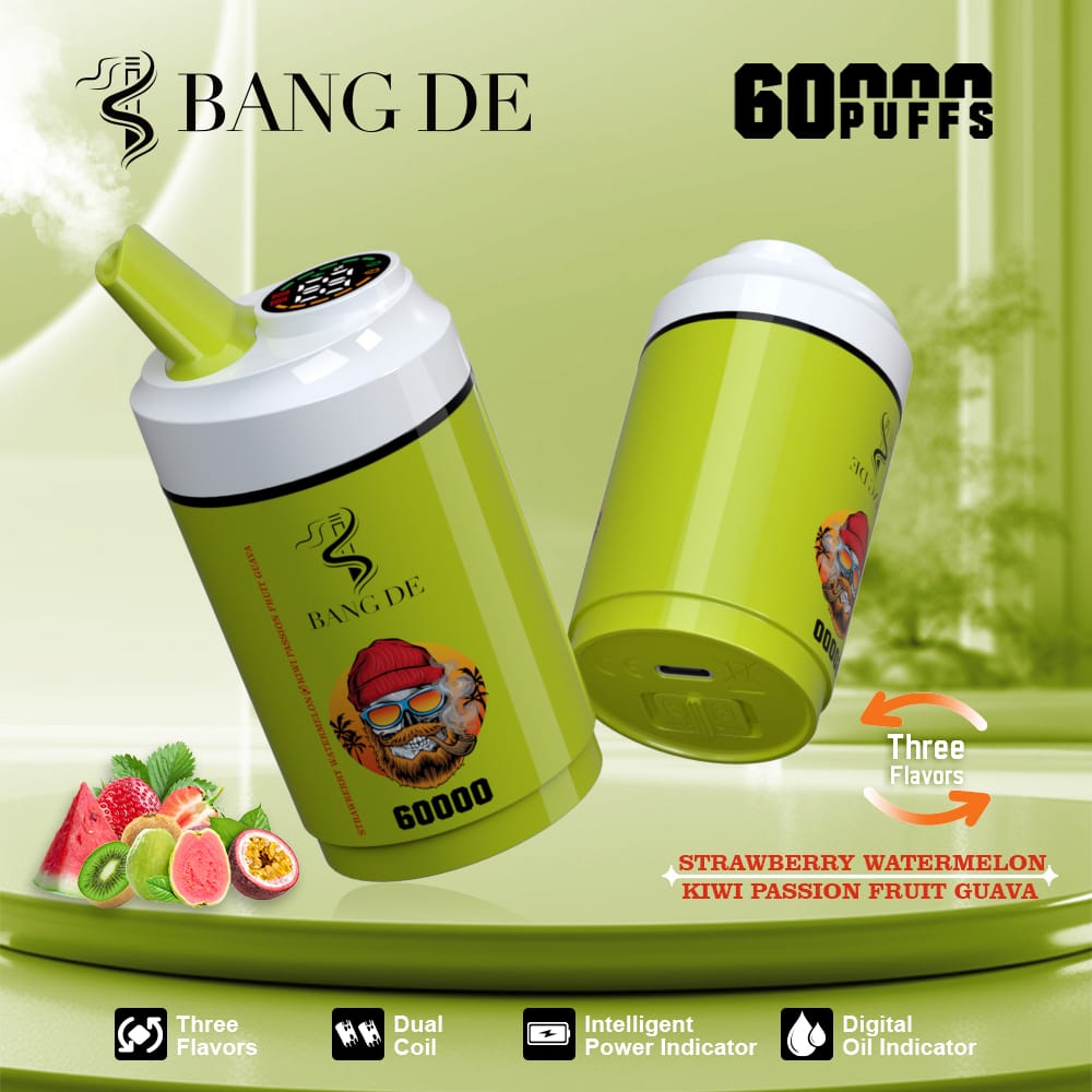 Strawberry-Watermelon-Kiwi-Passion-Fruit-Guava.jpg BANG DE 60000 60K Puffs 60ml Einweg-E-Zigarette Original – Bild 3