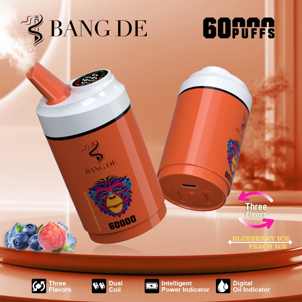 Blueberry-Ice-Peach-Ice.jpg BANG DE 60000 60K Puffs 60ml Einweg-E-Zigarette Original – Bild 12