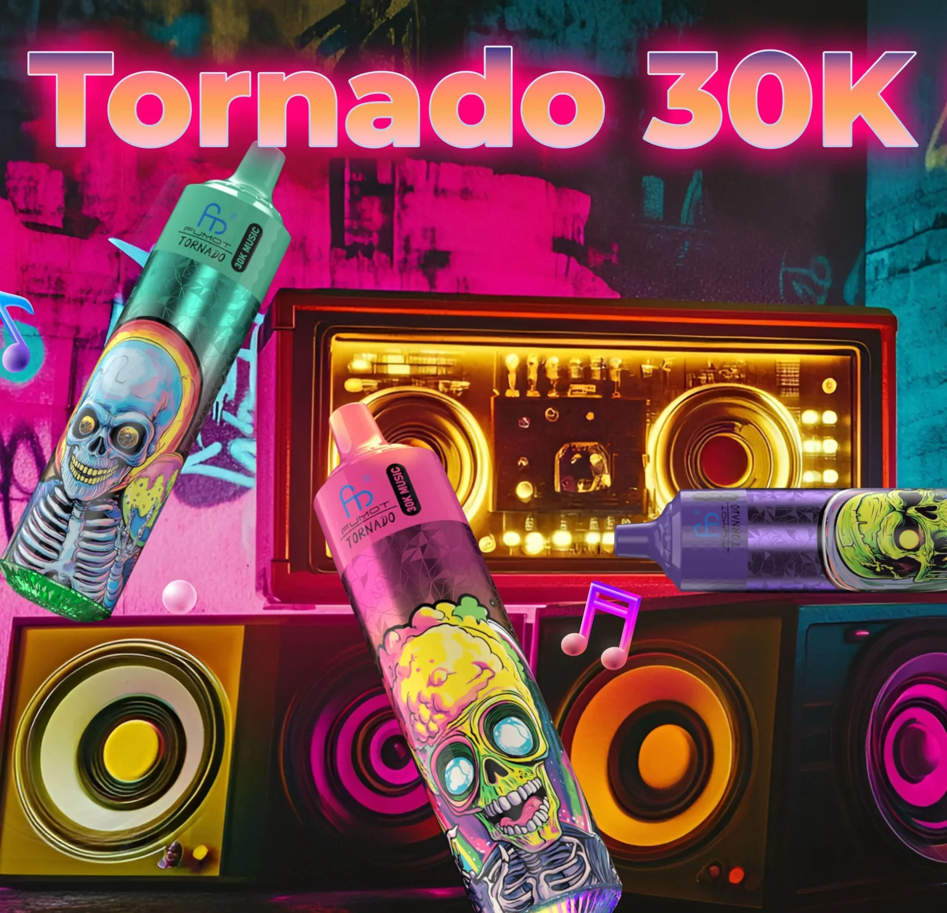 RandM_Tornado_30000_Vapes.webp Fumot Randm Tornado 30000 30K Puffs Music Einweg-E-Zigarette Original – Bild 1