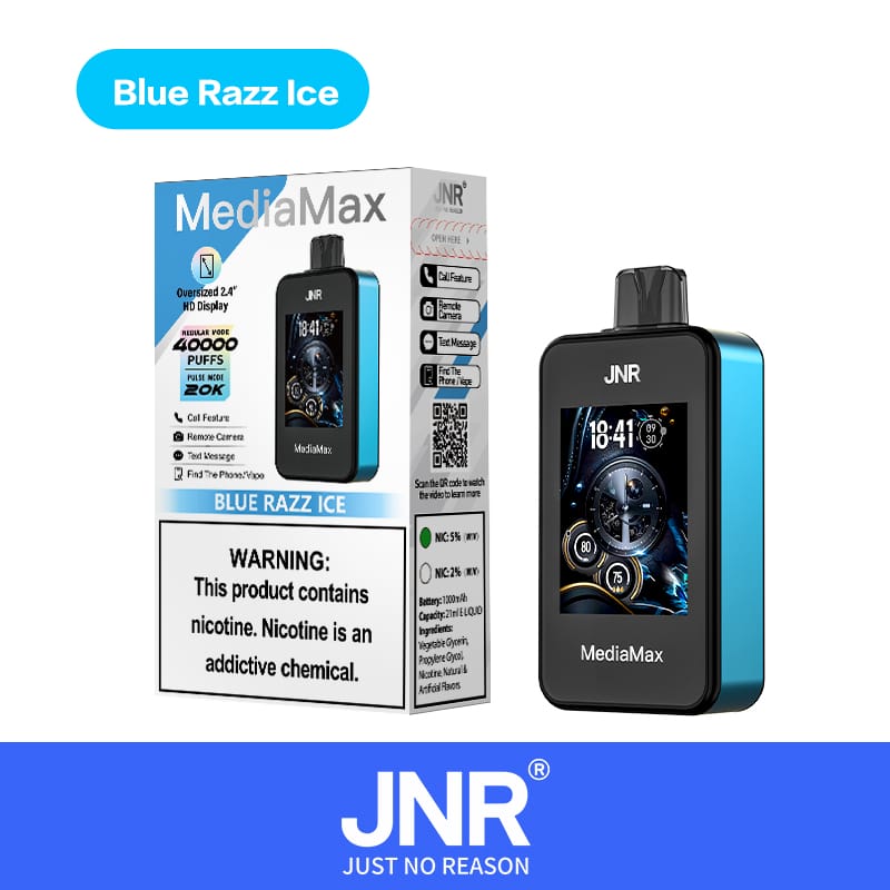 1Blue-Razz-Ice.jpg JNR MediaMax 40000 40K Puffs 21ml Einweg-E-Zigaretten Smart Original – Bild 12