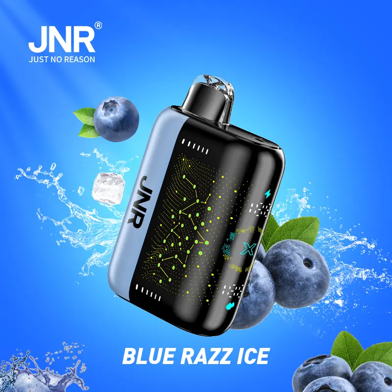 Blue-Razz-Ice蓝色拉兹冰.jpg.webp JNR PLUS-X 26000 Puffs 28ml Einweg-E-Zigaretten 3D Curved Screen Original – Bild 16