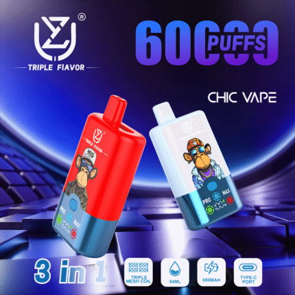 UZY Triple Flavor 60000 60K Puffs 54ml Einweg-E-Zigaretten 3 in 1 Flavors Original