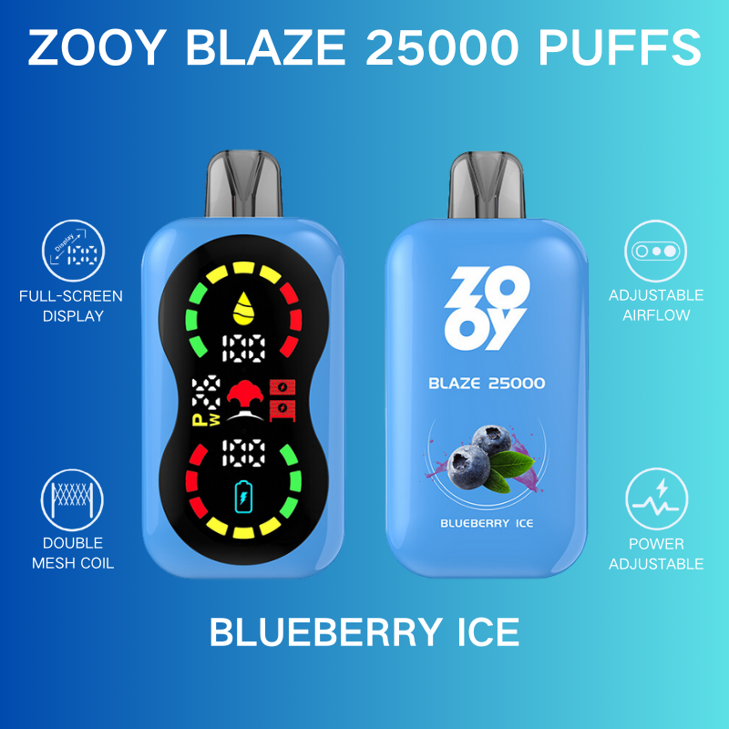 blueberry-ice_8e993c05-a3e5-40ab-bcdf-bfd337fdbcff.png ZOOY Blaze 25000 25K Puffs 650 mAh Einweg-E-Zigarette – Bild 16