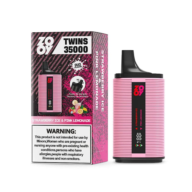 Strawberry-Ice-Pink-Lemonade.jpg ZOOY TWINS 35000 35K Puffs 30ml Doppelgeschmack Einweg-E-Zigarette – Bild 9