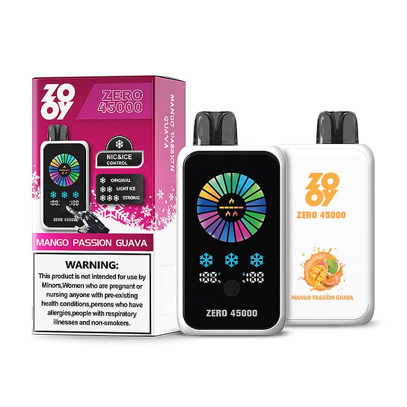 mango-passion-guava.jpg ZOOY ZERO 45000 45K Puffs Einweg E-Zigarette Dual-Mesh & Touchscreen – Bild 11