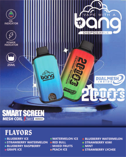BANG 20000 20K Puffs Smart Screen 29ml Einweg-E-Zigarette Original